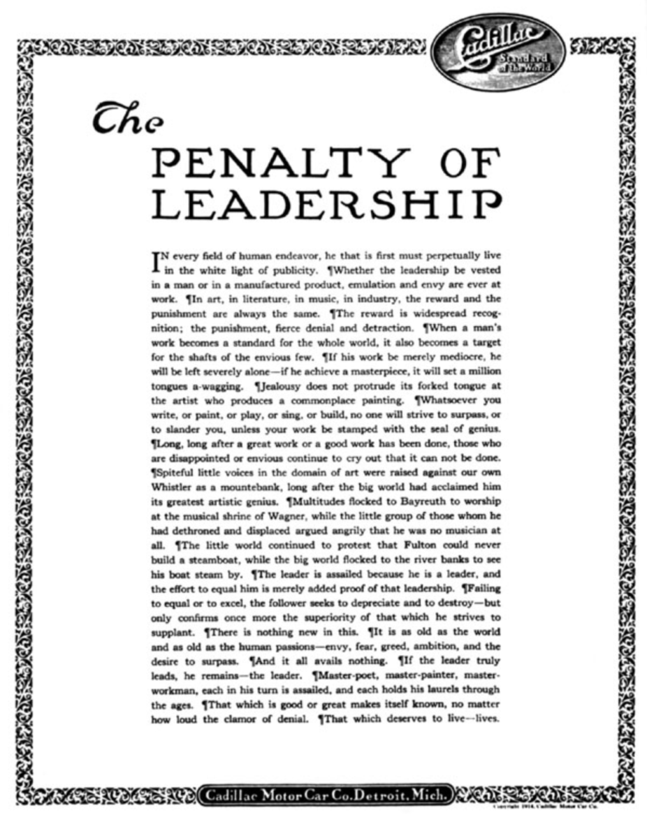 The Enduring Power of Cadillac’s "The Penalty of Leadership"